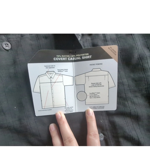 5.11 Tactical Series Mens Button Up Black Size Large Covert Casual Shirt NWT - Picture 10 of 14